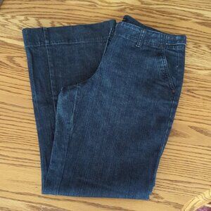 New York & Company Wide Leg Dark Wash Denim Trouser Jean Size Women's 6